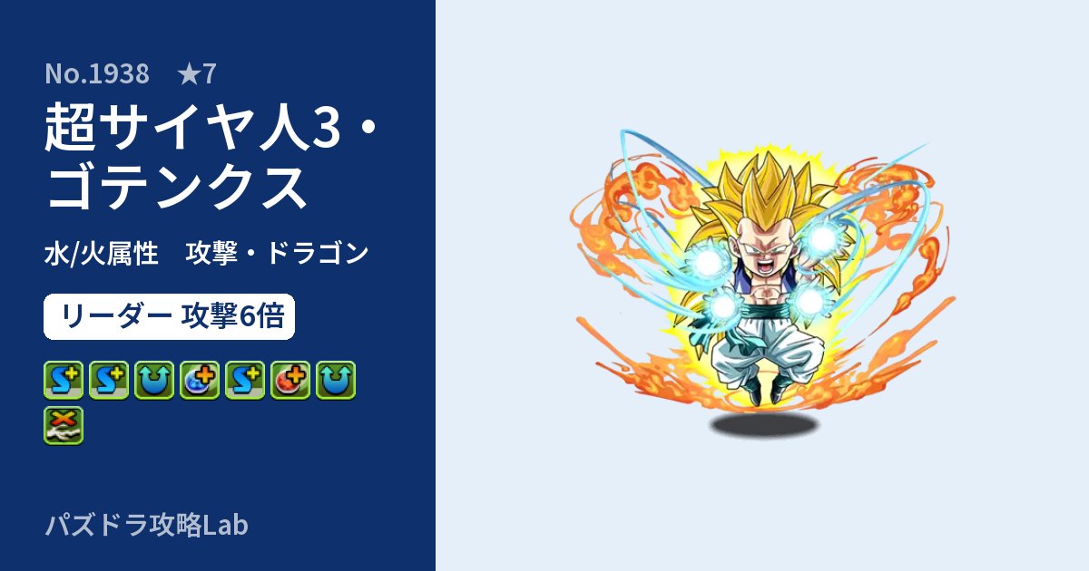 【パズドラ】超サイヤ人3・ゴテンクスの性能・覚醒・スキルのアイキャッチ