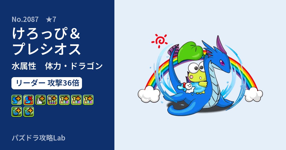 【パズドラ】けろっぴ＆プレシオスの性能・覚醒・スキルのアイキャッチ