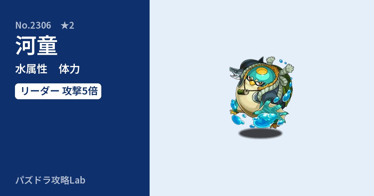【パズドラ】河童の性能・覚醒・スキルのアイキャッチ