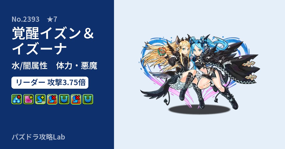 【パズドラ】覚醒イズン&イズーナの性能・覚醒・スキルのアイキャッチ