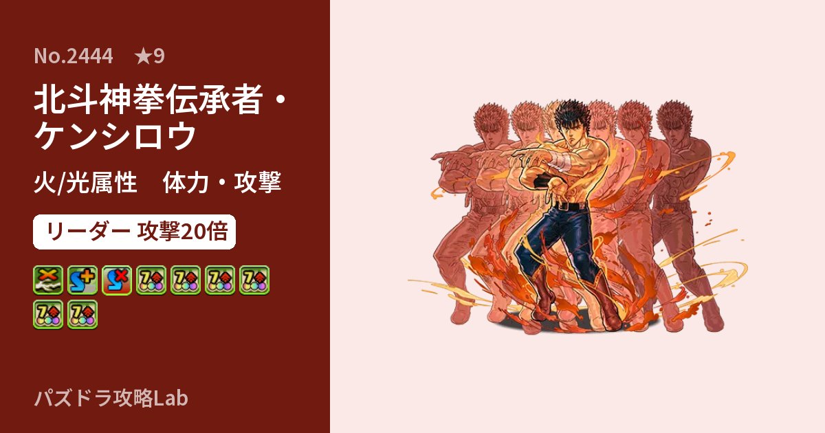【パズドラ】北斗神拳伝承者・ケンシロウの性能・覚醒・スキルのアイキャッチ