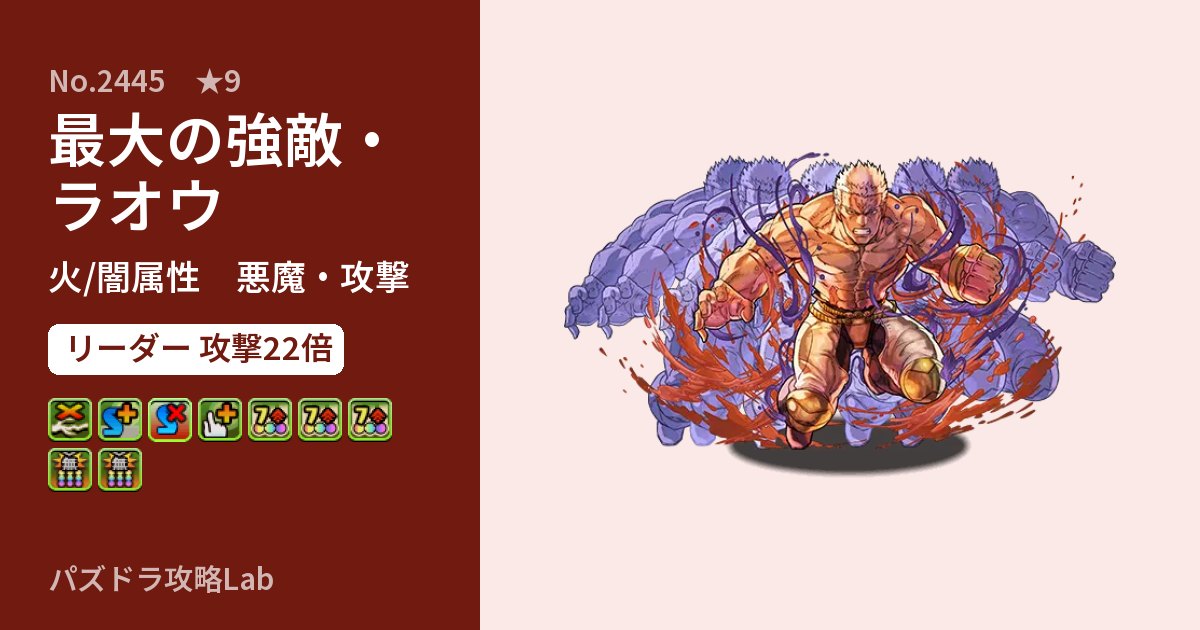 【パズドラ】最大の強敵・ラオウの性能・覚醒・スキルのアイキャッチ