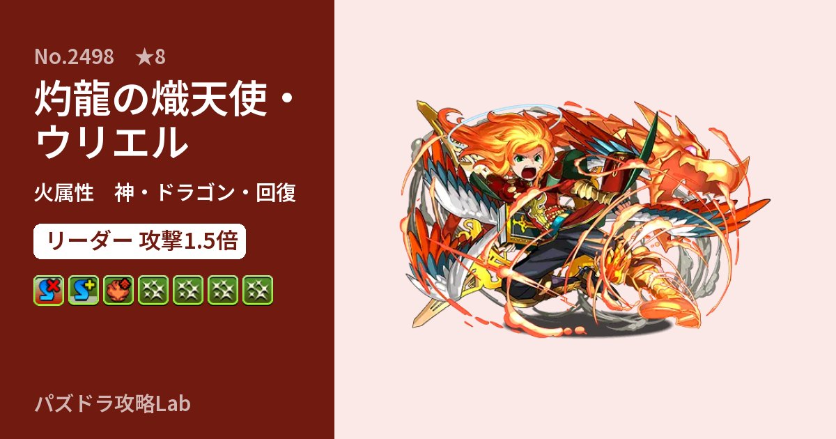 【パズドラ】灼龍の熾天使・ウリエルの性能・覚醒・スキルのアイキャッチ
