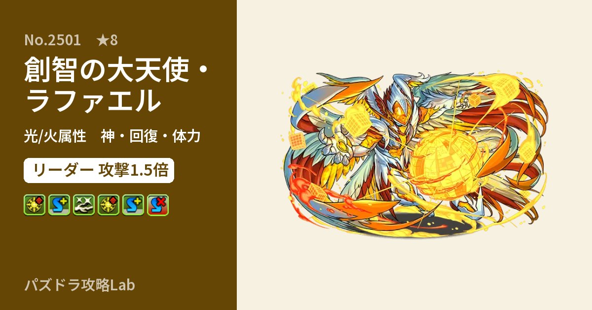 【パズドラ】創智の大天使・ラファエルの性能・覚醒・スキルのアイキャッチ