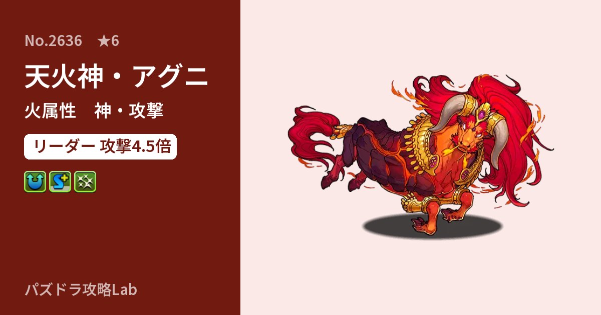 【パズドラ】天火神・アグニの性能・覚醒・スキルのアイキャッチ
