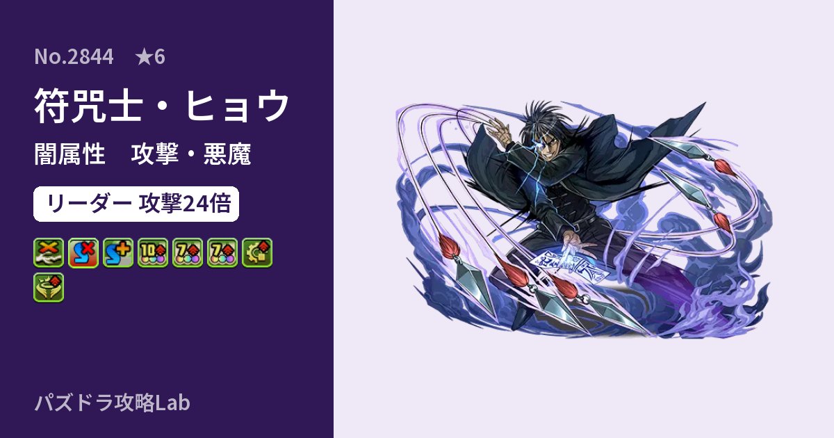 【パズドラ】符咒士・ヒョウの性能・覚醒・スキルのアイキャッチ
