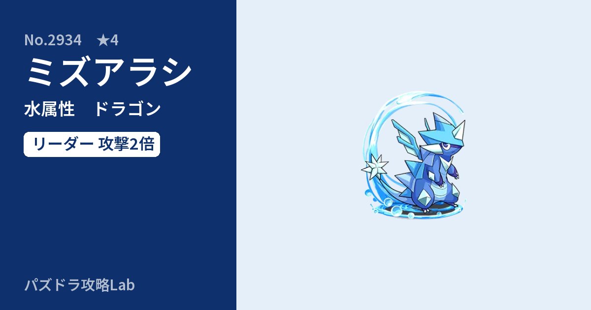 【パズドラ】ミズアラシの性能・覚醒・スキルのアイキャッチ