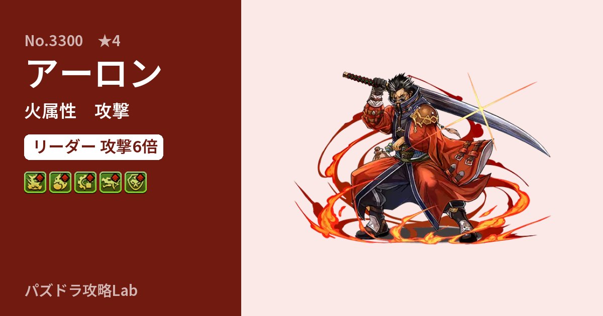 【パズドラ】アーロンの性能・覚醒・スキルのアイキャッチ