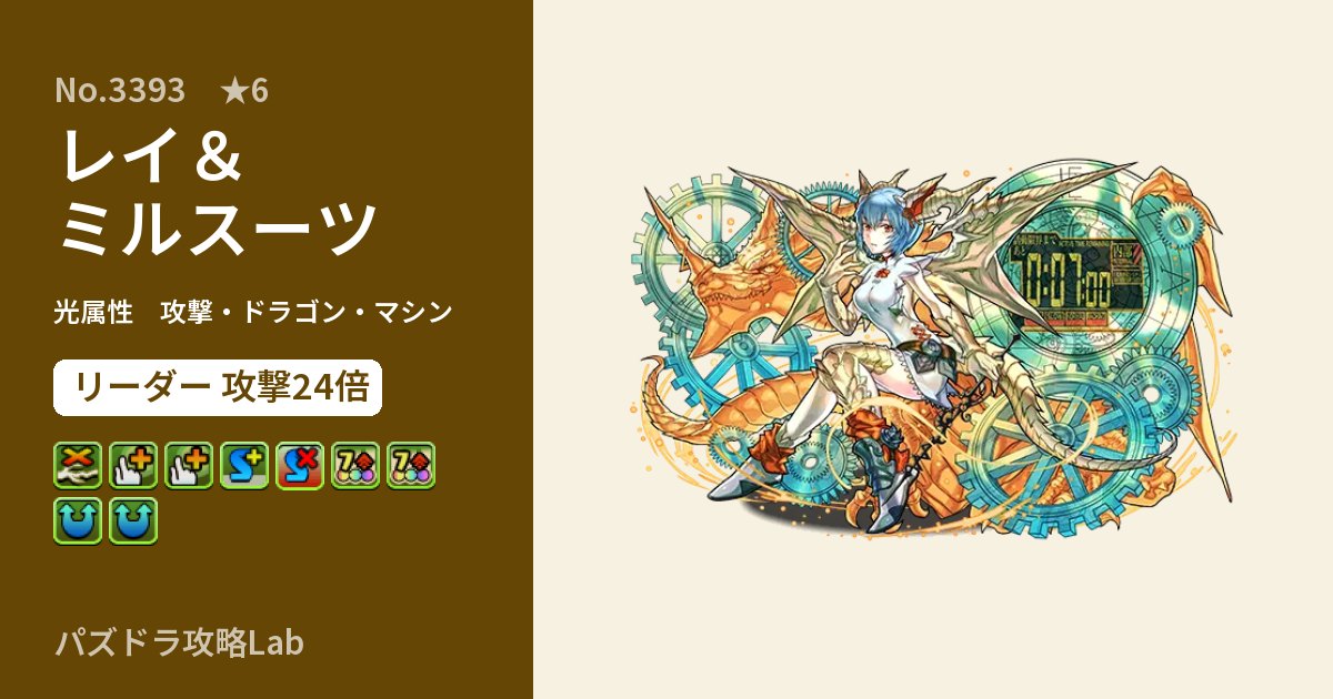【パズドラ】レイ＆ミルスーツの性能・覚醒・スキルのアイキャッチ