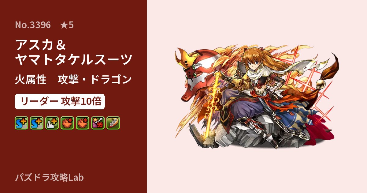【パズドラ】アスカ＆ヤマトタケルスーツの性能・覚醒・スキルのアイキャッチ