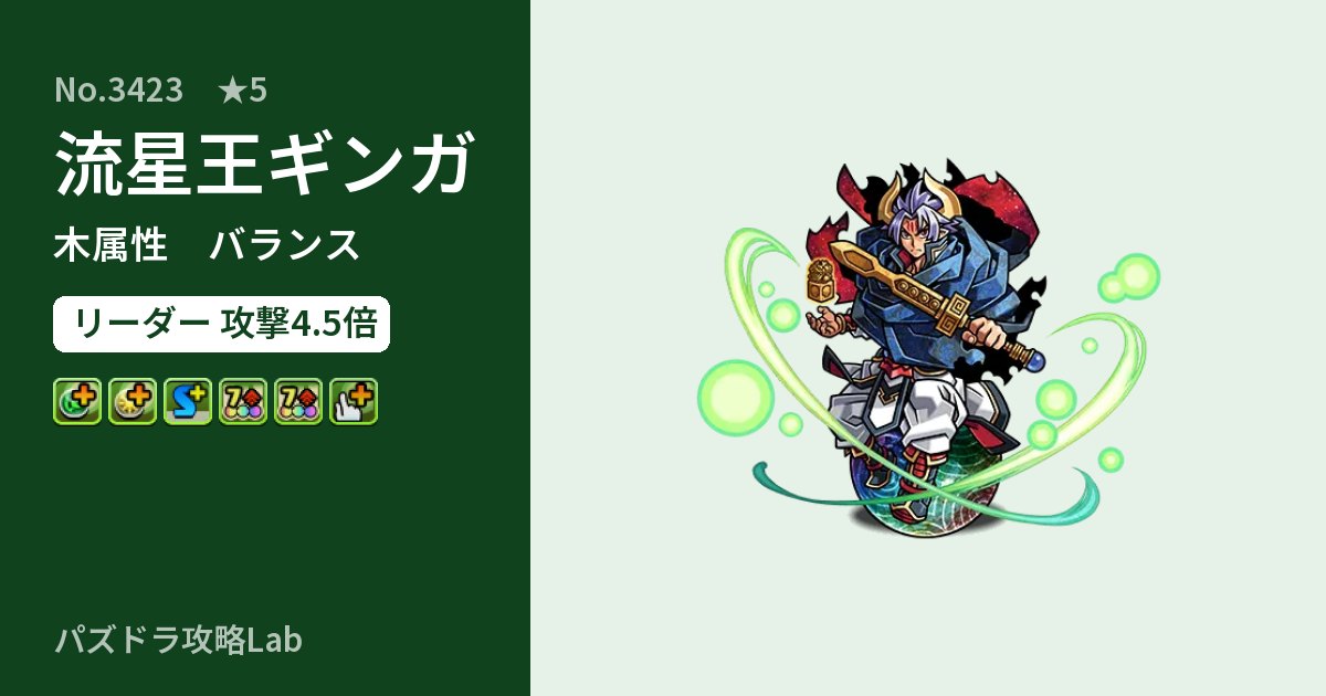 【パズドラ】流星王ギンガの性能・覚醒・スキルのアイキャッチ