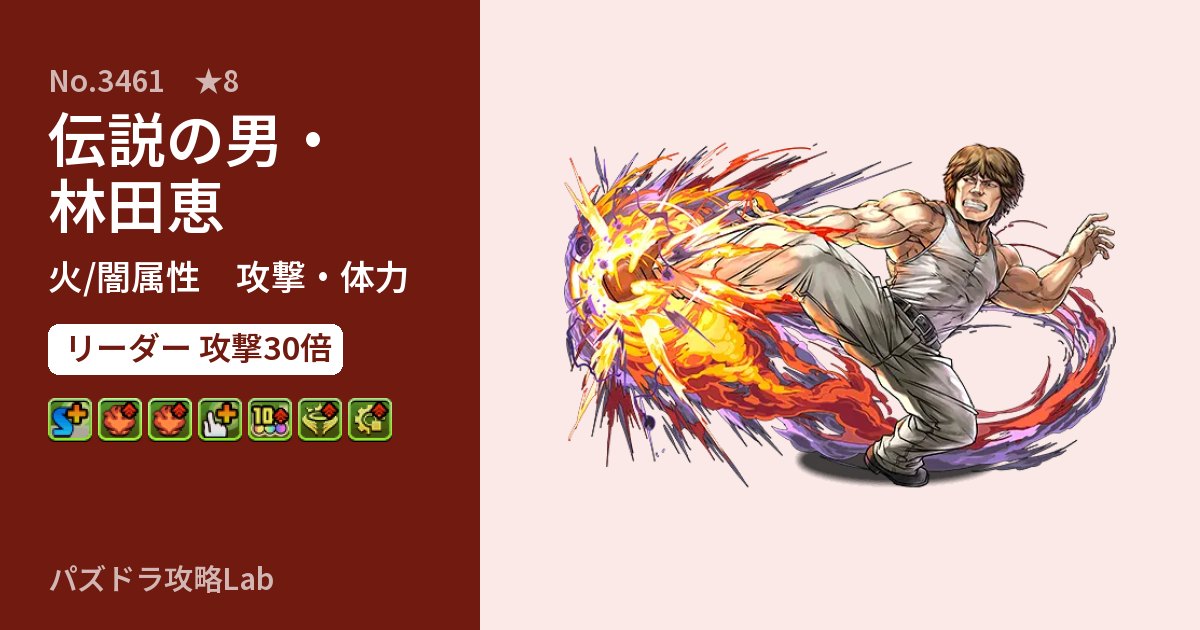 【パズドラ】伝説の男・林田恵の性能・覚醒・スキルのアイキャッチ