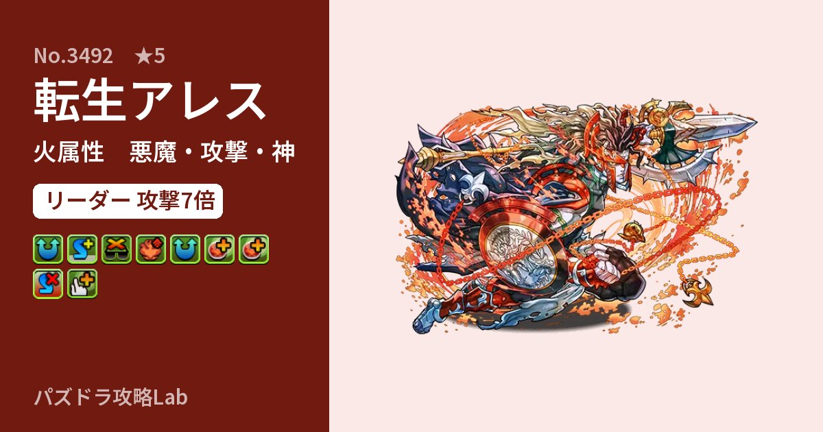 【パズドラ】転生アレスの性能・覚醒・スキルのアイキャッチ