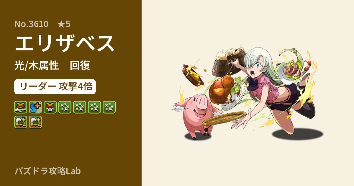 【パズドラ】エリザベスの性能・覚醒・スキルのアイキャッチ
