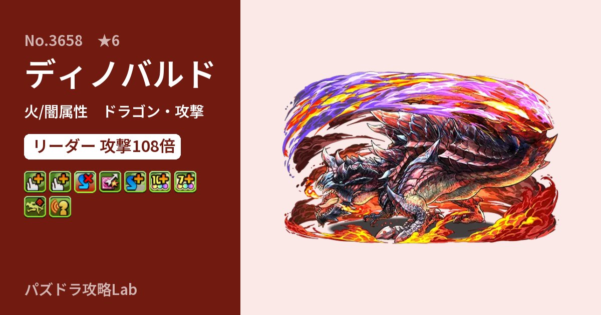 【パズドラ】ディノバルドの性能・覚醒・スキルのアイキャッチ