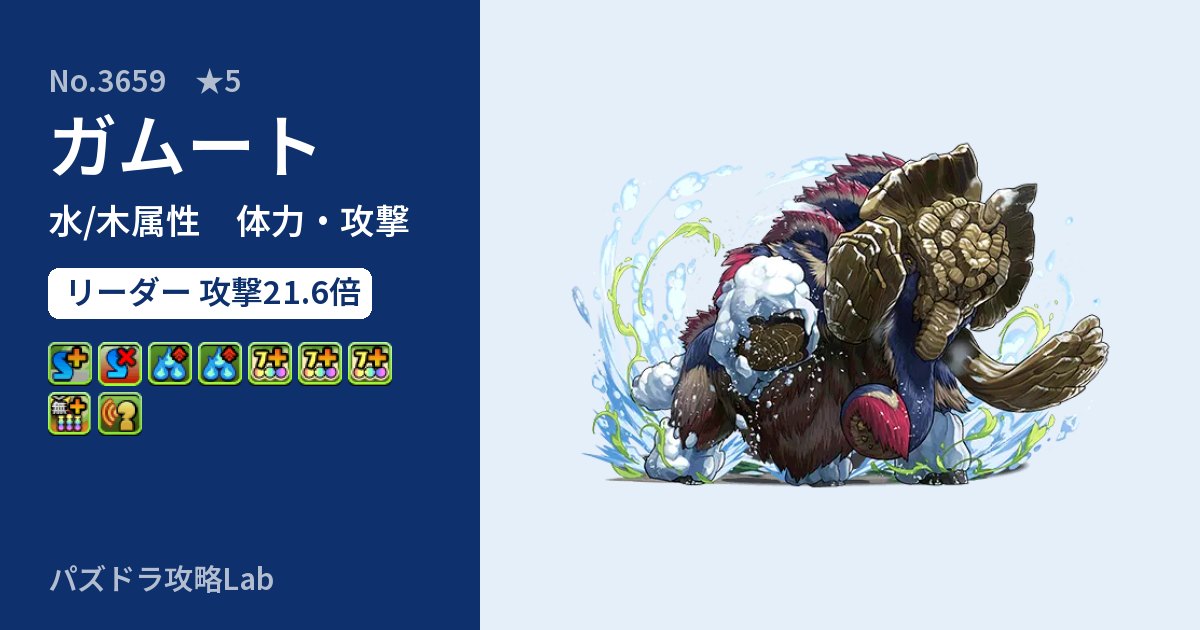 【パズドラ】ガムートの性能・覚醒・スキルのアイキャッチ