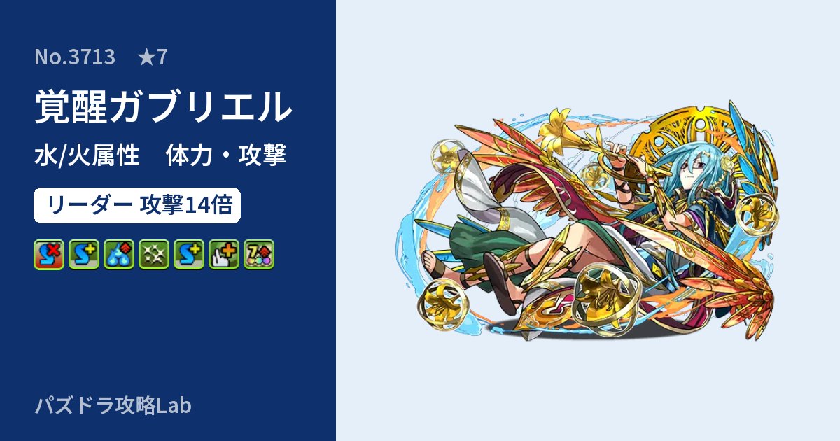 【パズドラ】覚醒ガブリエルの性能・覚醒・スキルのアイキャッチ