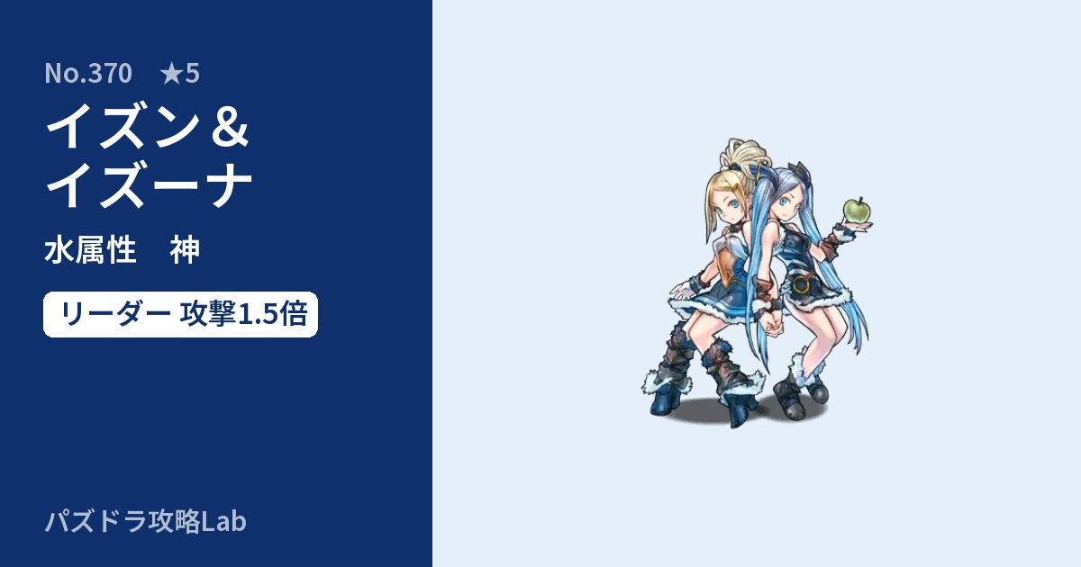 【パズドラ】イズン＆イズーナの性能・覚醒・スキルのアイキャッチ