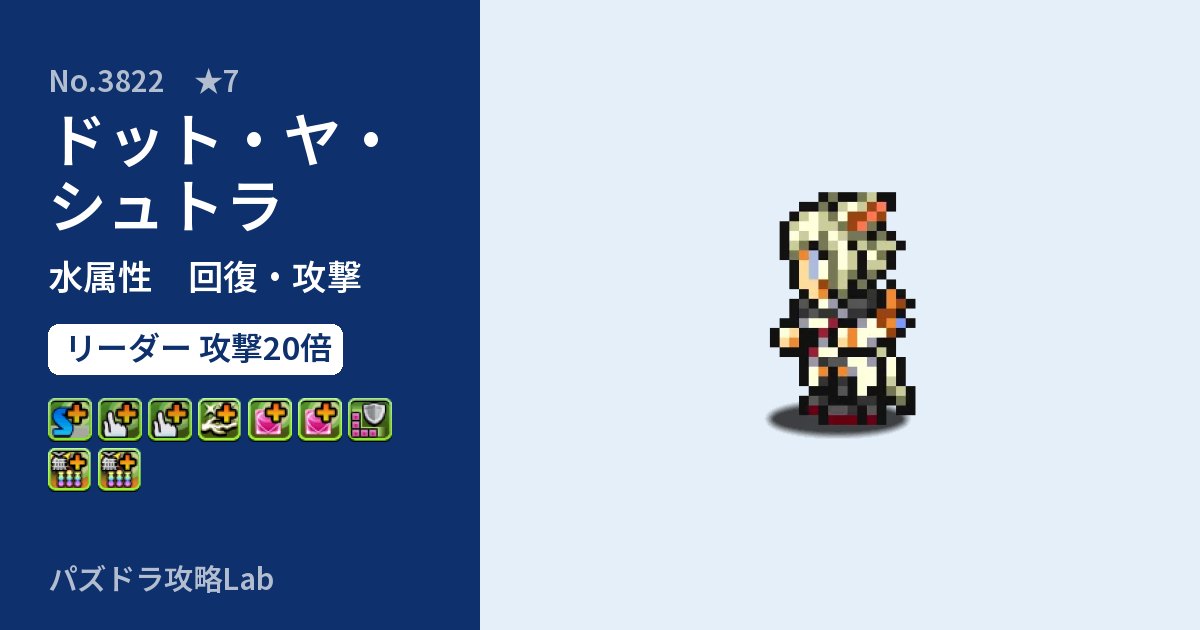 【パズドラ】ドット・ヤ・シュトラの性能・覚醒・スキルのアイキャッチ