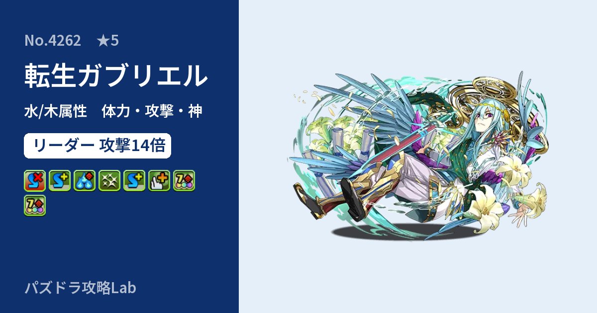 【パズドラ】転生ガブリエルの性能・覚醒・スキルのアイキャッチ