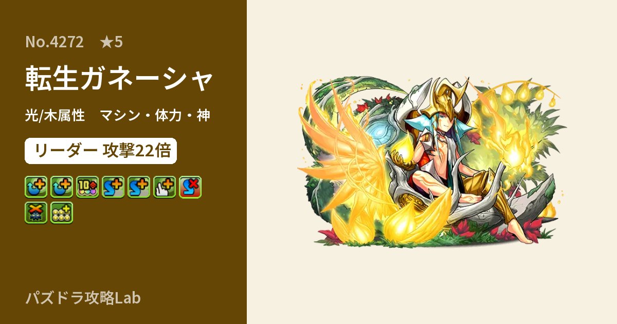 【パズドラ】転生ガネーシャの性能・覚醒・スキルのアイキャッチ