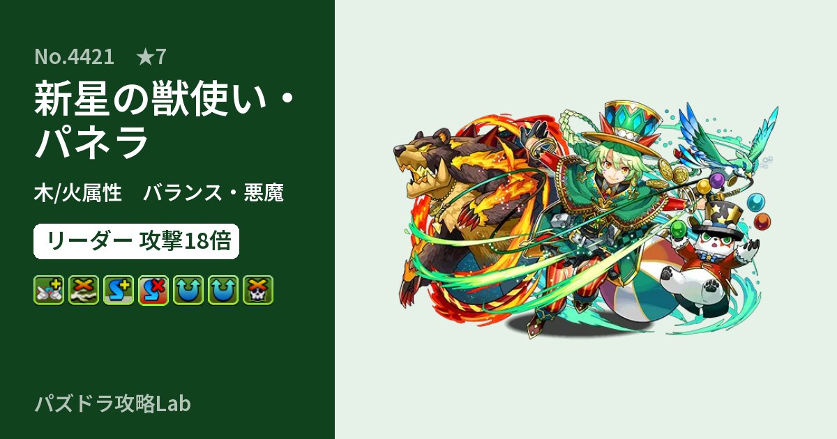 【パズドラ】新星の獣使い・パネラの性能・覚醒・スキルのアイキャッチ