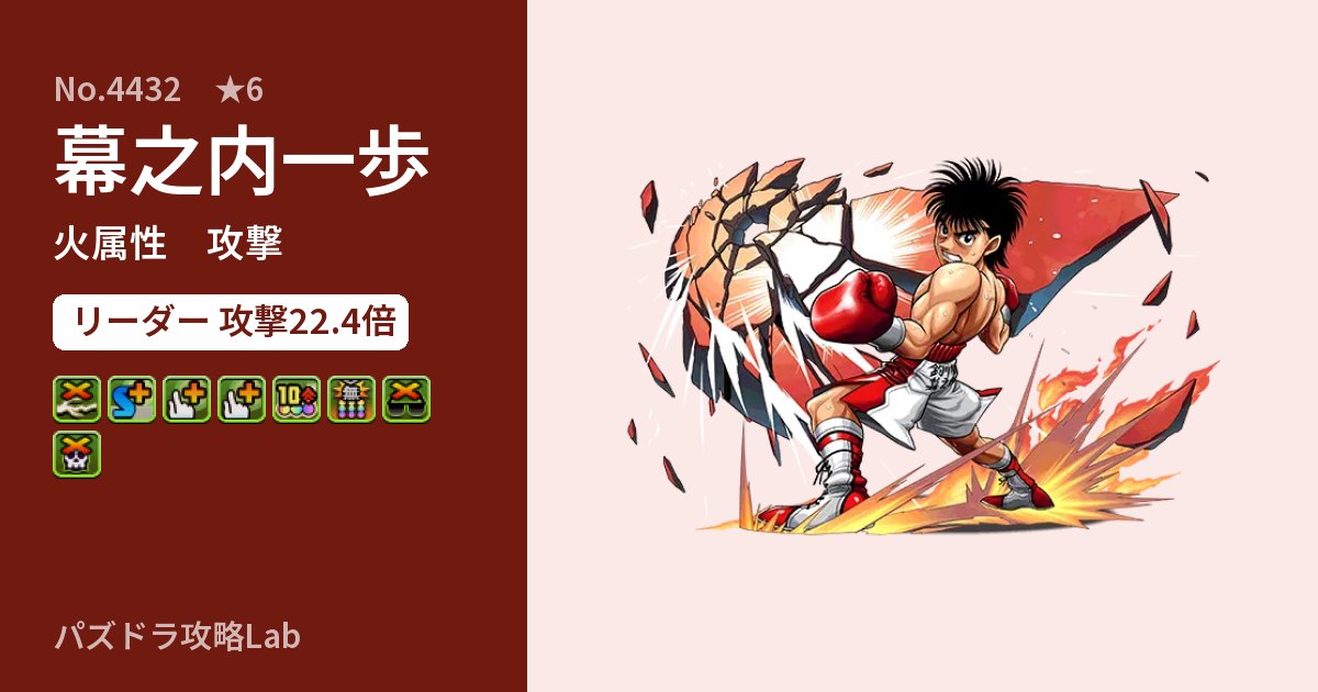 【パズドラ】幕之内一歩の性能・覚醒・スキルのアイキャッチ