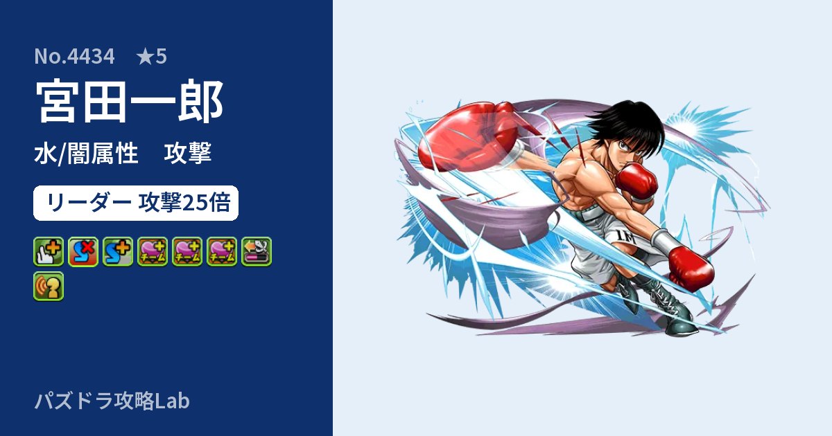 【パズドラ】宮田一郎の性能・覚醒・スキルのアイキャッチ