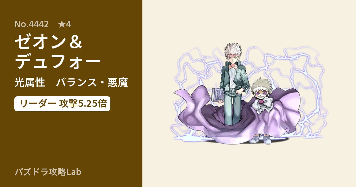 【パズドラ】ゼオン＆デュフォーの性能・覚醒・スキルのアイキャッチ