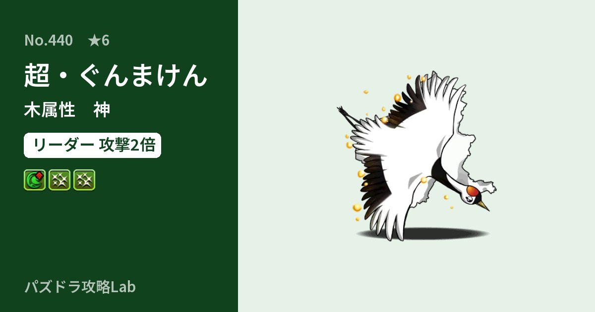 【パズドラ】超・ぐんまけんの性能・覚醒・スキルのアイキャッチ