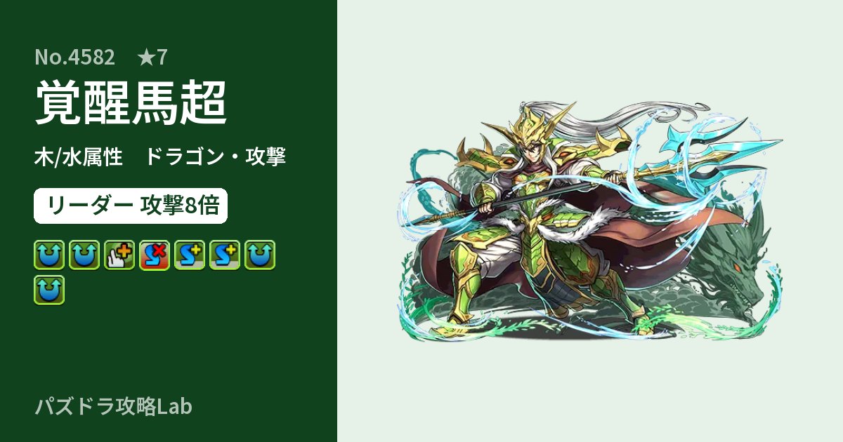 【パズドラ】覚醒馬超の性能・覚醒・スキルのアイキャッチ