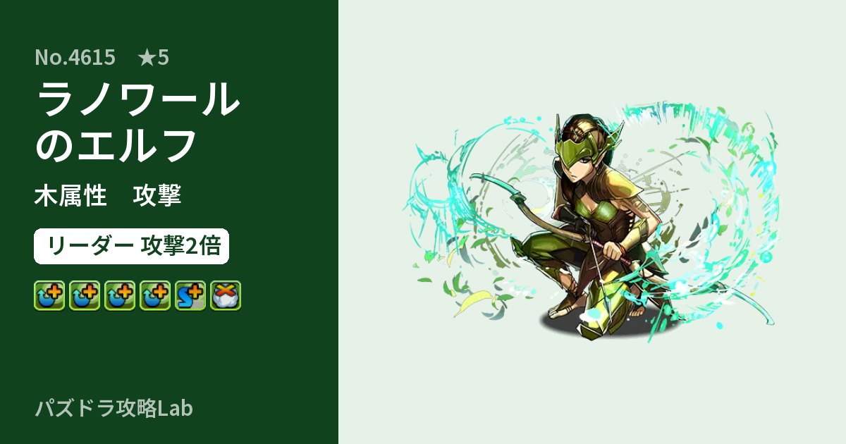 【パズドラ】ラノワールのエルフの性能・覚醒・スキルのアイキャッチ