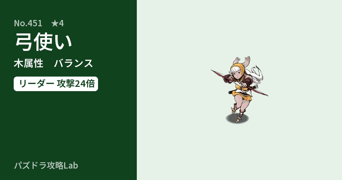 【パズドラ】弓使いの性能・覚醒・スキルのアイキャッチ