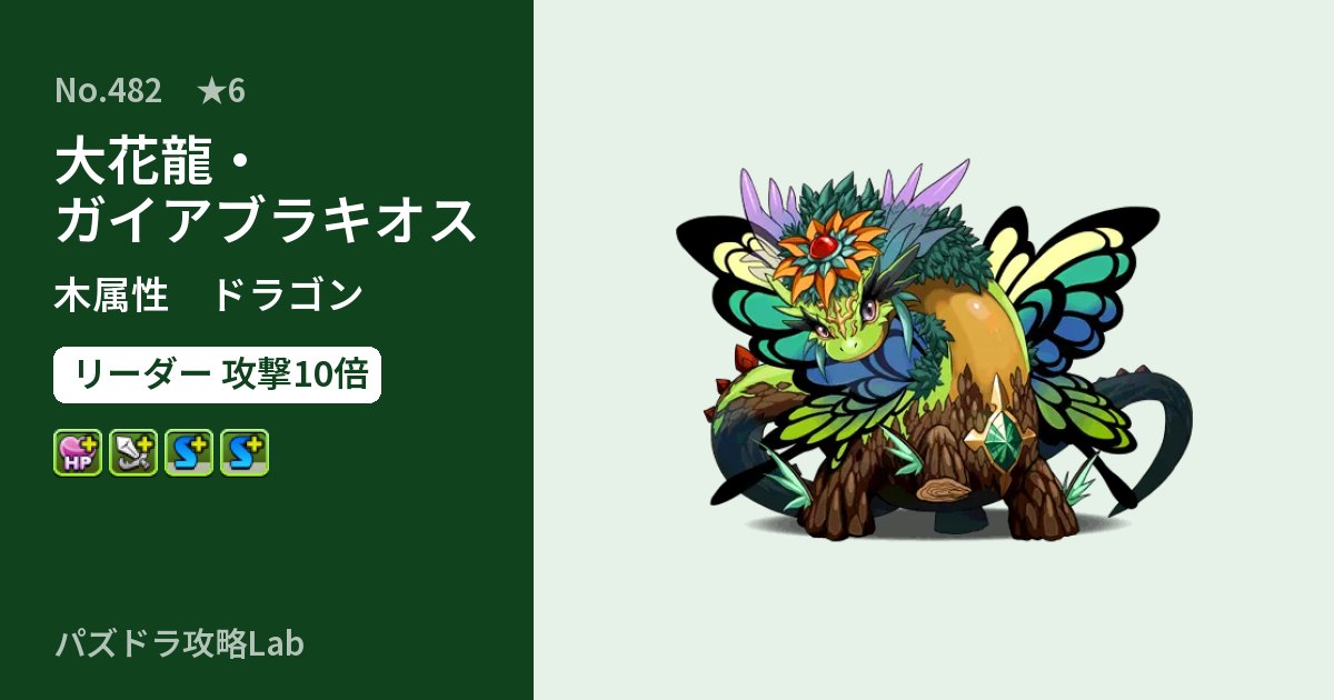 【パズドラ】大花龍・ガイアブラキオスの性能・覚醒・スキルのアイキャッチ