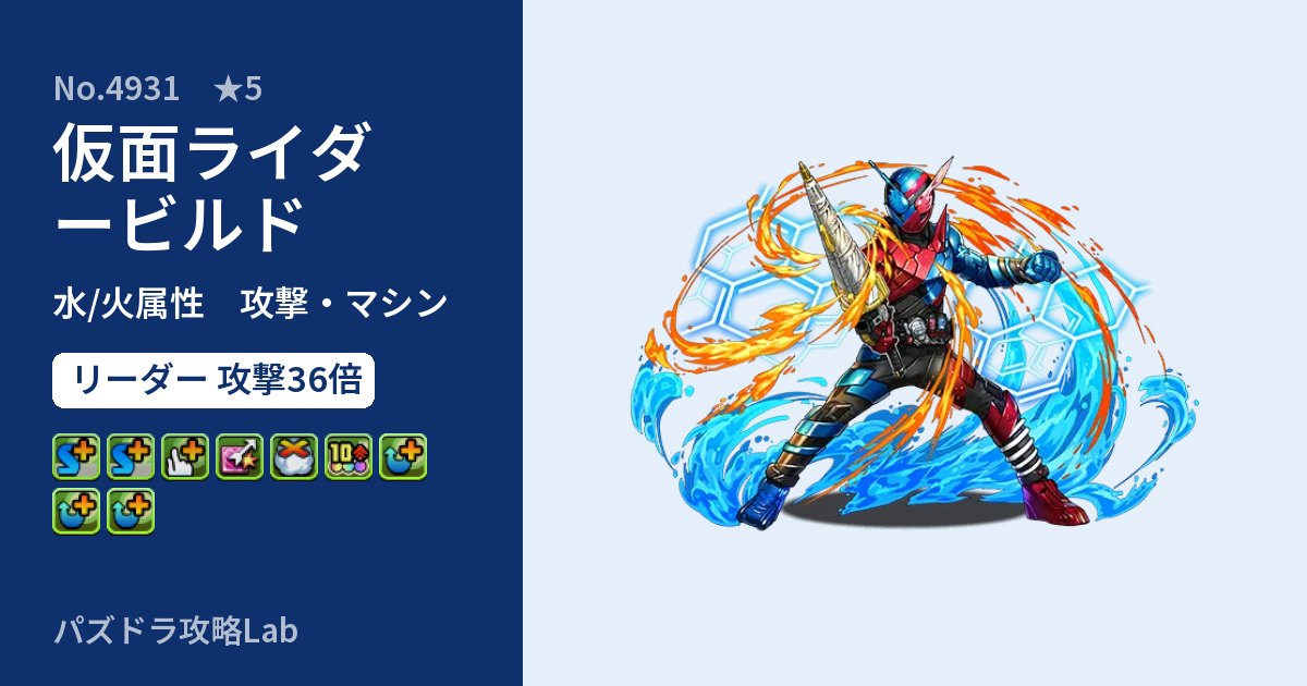 【パズドラ】仮面ライダービルドの性能・覚醒・スキルのアイキャッチ