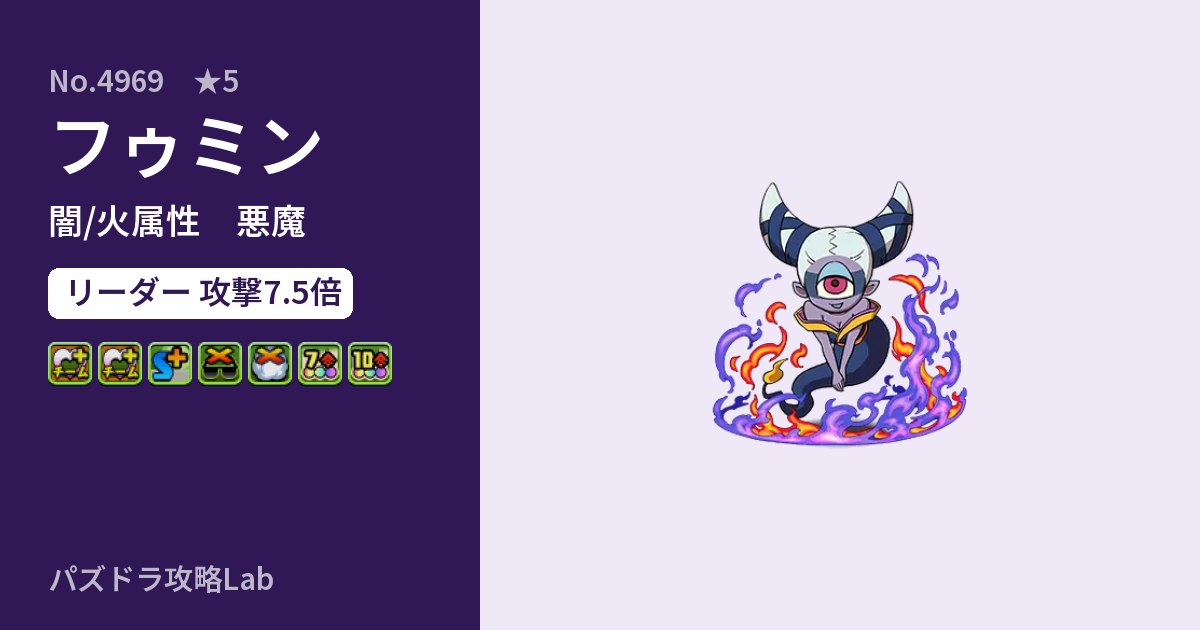 【パズドラ】フゥミンの性能・覚醒・スキルのアイキャッチ