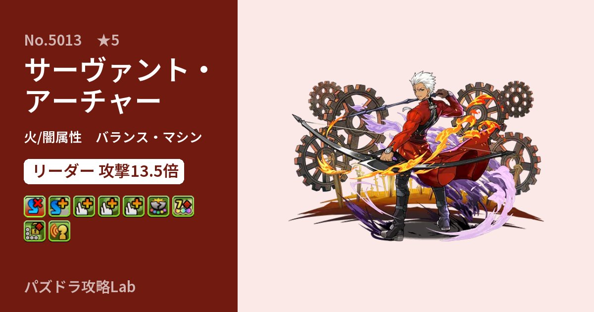 【パズドラ】サーヴァント・アーチャーの性能・覚醒・スキルのアイキャッチ