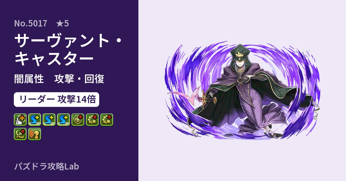 【パズドラ】サーヴァント・キャスターの性能・覚醒・スキルのアイキャッチ