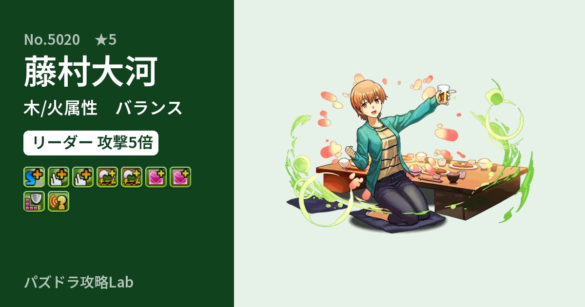 【パズドラ】藤村大河の性能・覚醒・スキルのアイキャッチ