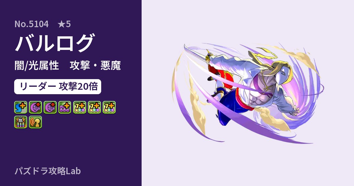 【パズドラ】バルログの性能・覚醒・スキルのアイキャッチ