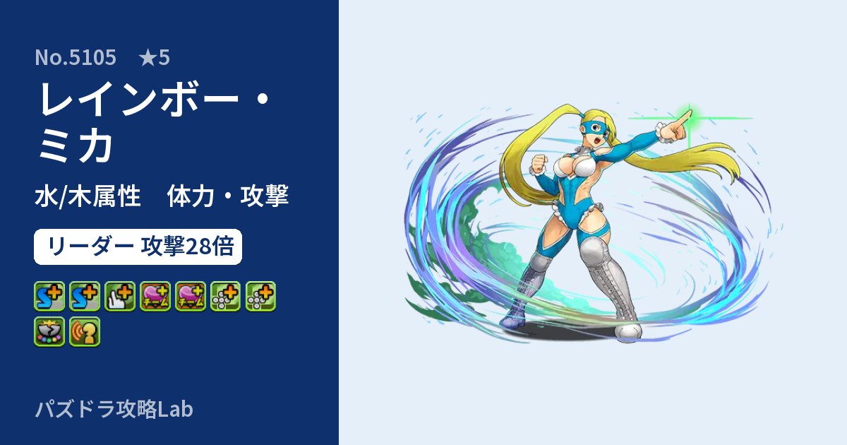 【パズドラ】レインボー・ミカの性能・覚醒・スキルのアイキャッチ