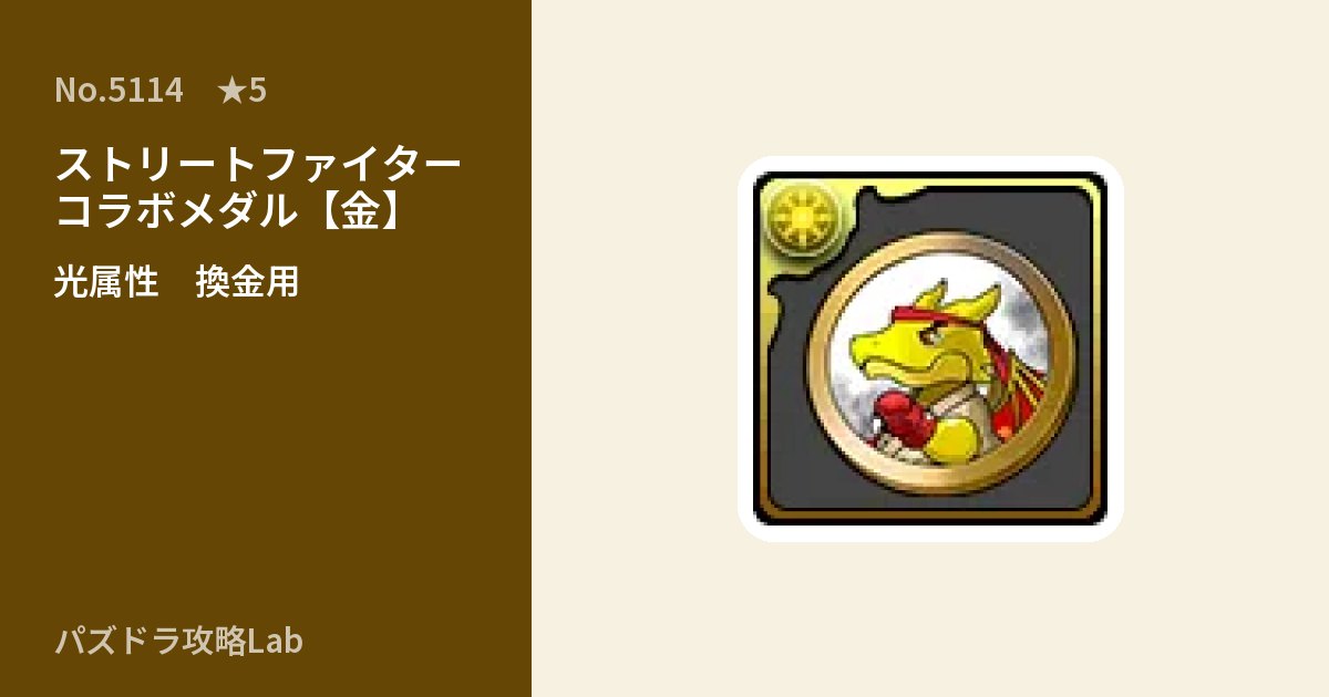 【パズドラ】ストリートファイターコラボメダル【金】の使い道とステータスのアイキャッチ