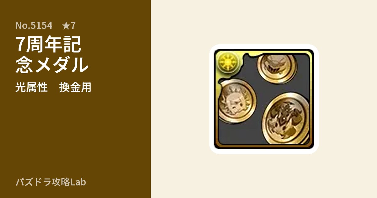 【パズドラ】7周年記念メダルの使い道とステータスのアイキャッチ