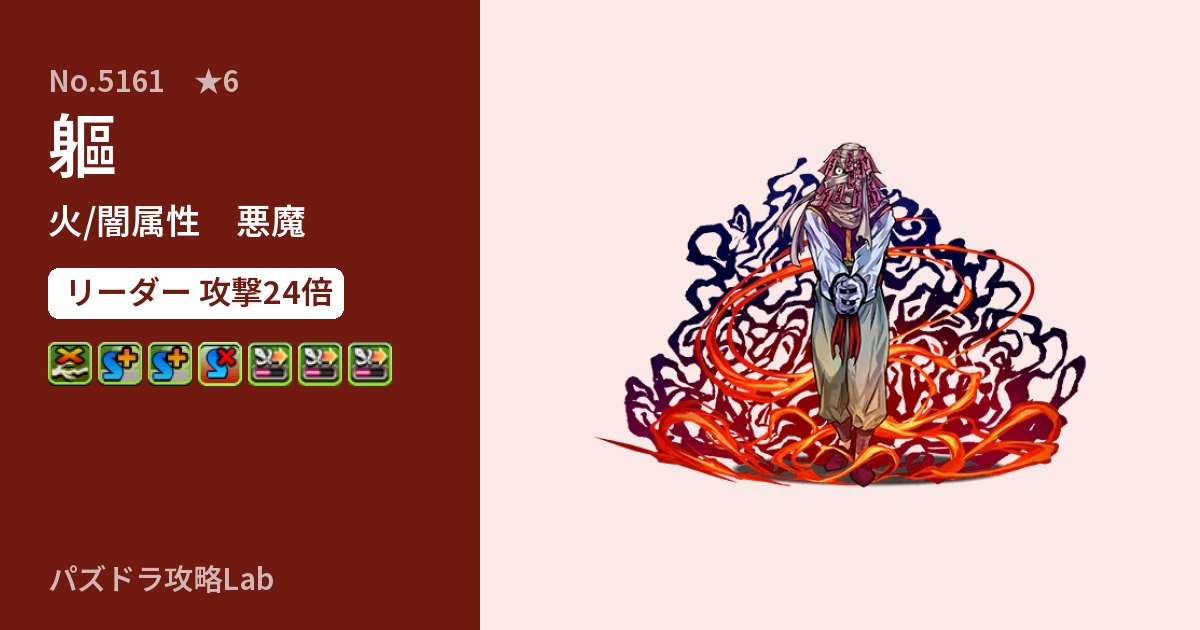 【パズドラ】軀の性能・覚醒・スキルのアイキャッチ