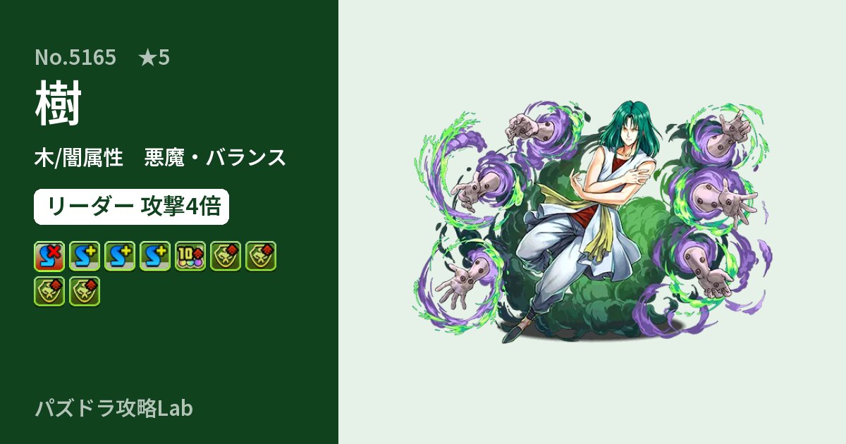 【パズドラ】樹の性能・覚醒・スキルのアイキャッチ