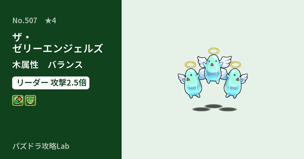 【パズドラ】ザ・ゼリーエンジェルズの性能・覚醒・スキルのアイキャッチ