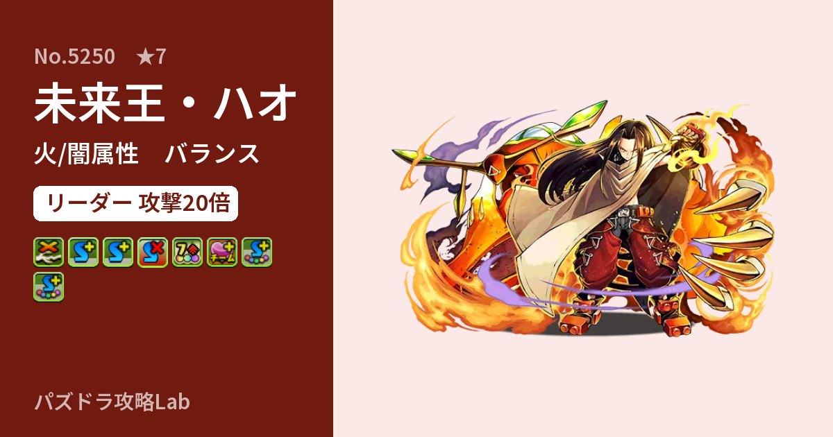 【パズドラ】未来王・ハオの性能・覚醒・スキルのアイキャッチ