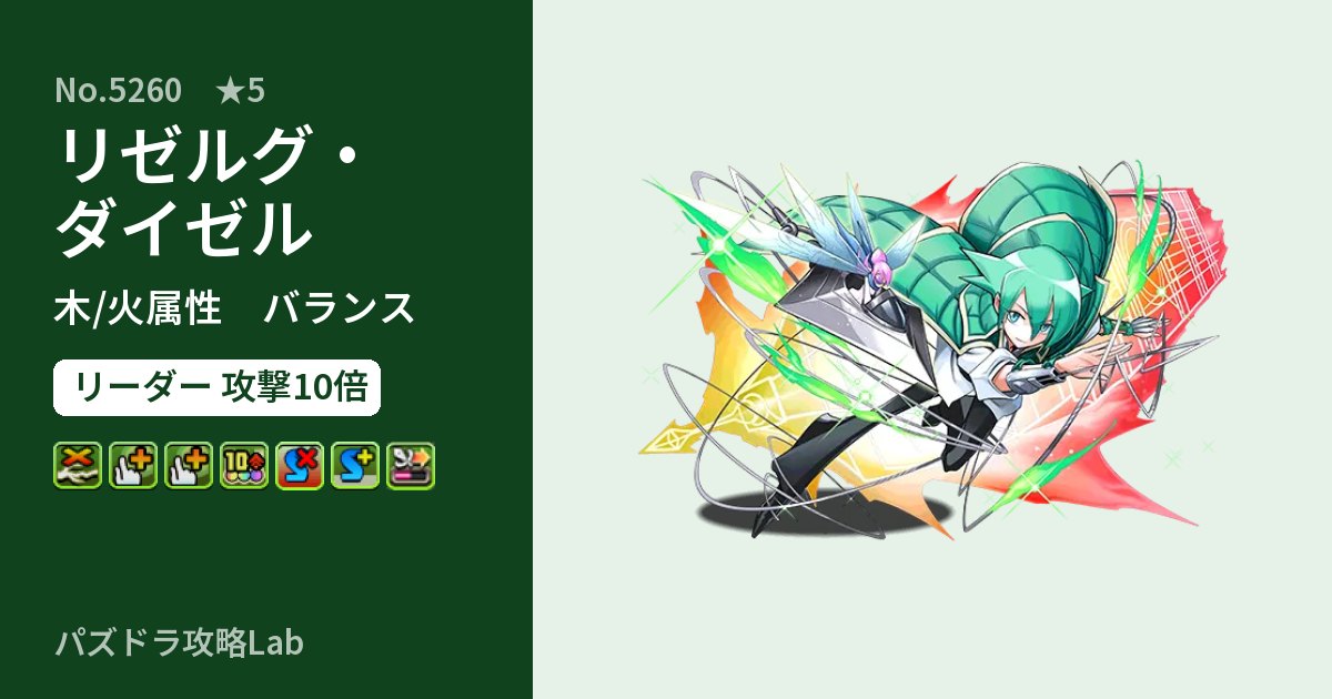 【パズドラ】リゼルグ・ダイゼルの性能・覚醒・スキルのアイキャッチ