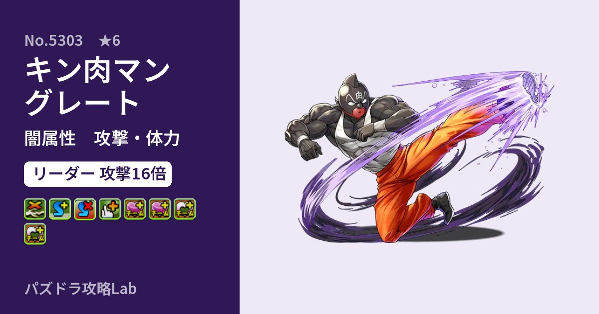 【パズドラ】キン肉マングレートの性能・覚醒・スキルのアイキャッチ