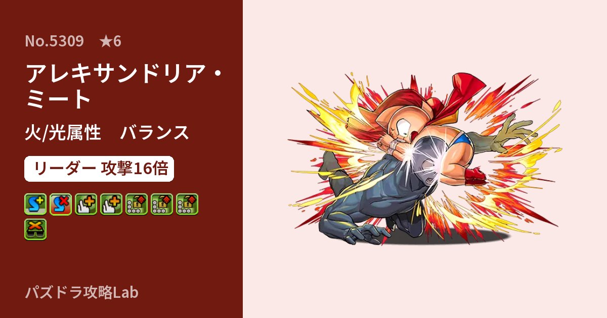 【パズドラ】アレキサンドリア・ミートの性能・覚醒・スキルのアイキャッチ